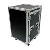 Caja de Rack para Mezclador de DJ 12U+4U Personalizada OEM/ODM, Soporte Antivibraciones para Amplificador, Estuche de Transporte de Madera con 3 Puertas y 4 Ruedas, Impermeable IP67