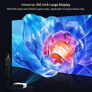 โปรเจคเตอร์วิดีโออัจฉริยะระบบแอนดรอยด์ OEM ความสว่างสูงพิเศษ 4K 1080P รองรับ 5G Wifi 2G ฉายภาพกลางวันได้ ใช้หลอด LED สำหรับดูหนัง - Product Image 2