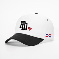 Gorra de Béisbol Bicolor Rosa y Blanca con Bordado de Letras, Unisex, Ajustable, de Algodón, para Deportes y Uso Casual al Aire Libre