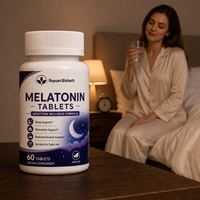 Comprimés de mélatonine végétaliens en sachet à faible MOQ, haute puissance, certifiés Halal, en blister, pour une routine de sommeil