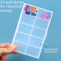 Boîte de rangement en plastique transparente SUNSHING à 10 compartiments, petite boîte d'assortiment pour boutons, vis, matériel de pêche, pilules