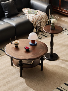 Medieval-style French-vintage Solid <b>Wood</b> Antique Coffee <b>Table</b> Living Room Balcony Home Furniture Storage Space for <b>Small</b> - Product Image 2