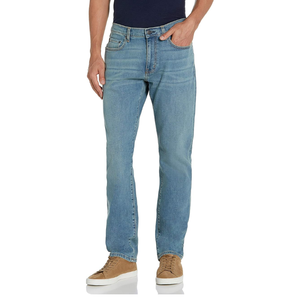 Jeans en denim décontracté pour homme, confortable, extensible, délavé à la pierre, coupe athlétique, design patchwork, coupe droite, crayon, pour l'hiver - Product Image 1