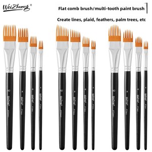 Cepillo de pintura profesional de múltiples dientes para crear texturas de plumas, palmeras y efectos a cuadros - Product Image 1