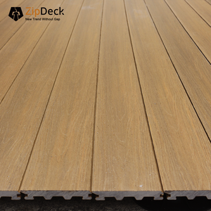 New <span class=keywords><strong>Tech</strong></span> One-Click Set Panneau de terrasse en composite solide antidérapant Installation facile Système de terrasse extérieur ZipDeck WPC Decking - Product Image 4