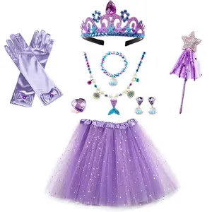 Acessórios de moda infantil, conjunto pulseira saia tutu fantasia halloween cosplay