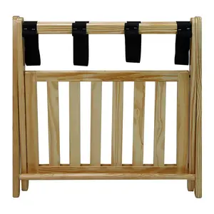 Folding Luggage Rack For Guest Room Bamboo Baggage Stand Bamboo Luggage Rack With Shelf Wooden