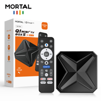 Boîtier TV Android pas cher Mortal Q1MINI Android 14 2 Go/16 Go 4K Wi-Fi double bande 2,4/5 GHz Lecteur multimédia vidéo en ligne Décodeur avec Bluetooth