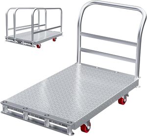 Carretilla de Plataforma Resistente 8 en 1 de 3500 Libras, Carretilla de Acero con <span class=keywords><strong>Ruedas</strong></span> Giratorias con <span class=keywords><strong>Freno</strong></span> - Product Image 1