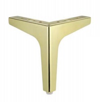 Pieds de canapé en métal de luxe modernes, fabriqués en usine, style trident droit, or rose, qualité supérieure, pour salon, maison, bureau