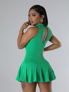 Elastic Solid Rib Knit Sleeveless Mini Dress With Underpants Party Club <strong>Wear</strong> Plus Size Casual Dress Women Elegant - Product Image 4