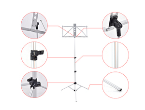 HEBIKUO PA450 Chine fournitures petit haut aluminium support de <span class=keywords><strong>musique</strong></span> pliable trépied <span class=keywords><strong>pupitre</strong></span> <span class=keywords><strong>pliant</strong></span> - Product Image 6