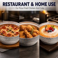 Barquettes rondes en aluminium de 7, 8 et 9 pouces, résistantes au four, jetables, pour tarte, gâteau, rôtissage, préparation de repas