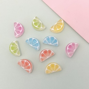 Abalorios de resina con forma de naranja y limón, cabujones planos para manualidades DIY, dijes de frutas para fundas de teléfono, horquillas, llaveros, álbumes de recortes y creación de joyas - Product Image 4