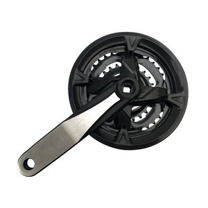 Manivelle et pignon de vélo en fer réglables 42T/34T/24T, <span class=keywords><strong>courroie</strong></span> à 3 vitesses avec protection de chaîne - Product Image 1