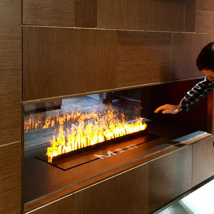 2400mm length elegant led light single color 3D water steam fireplace artificial flame fireplace