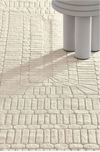 Tapis d'intérieur en laine tufté à la main au design classique et élégant, moquette douce et moelleuse, idéal pour salon, chambre, bureau, hôtel, salle de séjour - Product Image 2