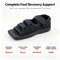 Chaussure post-opératoire à bout carré, respirante, en maille, avec fermeture Velcro, semelle compensée en EVA et TPR, pour la récupération des fractures et des hallux valgus, directement de l'usine