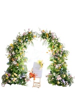 LQ LQHL004 Arche d'angle forestière pastorale avec fleurs artificielles pour la décoration de fond de cérémonie de mariage ou d'événement