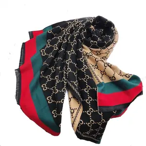 2023 Luxusmarken designer Cashmere Shawl Knitted Warm Winter Plain Schal Damen doppelseitiger Woll schal Damen