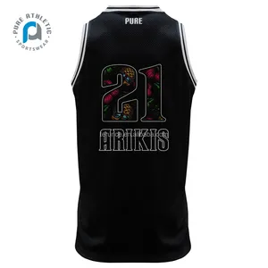 Camisa esportiva para treino ao ar livre, camisa de basquete com estampa de subolmação personalizada, respirável e de secagem rápida, para jovens e adultos