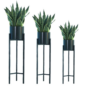 Contemporanea decorazione per la casa per interni in metallo vaso di fiori con pianta a pavimento per uso giardino - Product Image 2