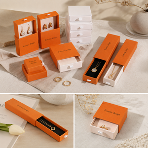 กล่องของขวัญเครื่องประดับระดับไฮเอนด์แบบขายส่ง ปรับแต่งได้ สำหรับแหวน สร้อยคอ กำไล ต่างหู กล่องแบบลิ้นชัก - Product Image 4