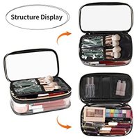 Sac cosmétique portatif d'organisateur de stockage de maquillage, sac de maquillage de voyage poche claire mignonne pour des sacs de cosmétiques de femmes et de filles