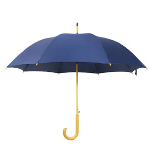 Wholesale china manual open classic wood umbrella with wooden J handle long umbrella for man