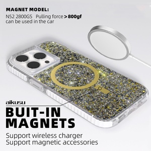 Funda Magnética Brillante para Teléfono 3 en 1, TPU, PC, TPE, Antiamarillamiento, Funda Protectora Antigolpes para Teléfono Celular para iPhone 16 15 14 13 12 Pro Max - Product Image 5