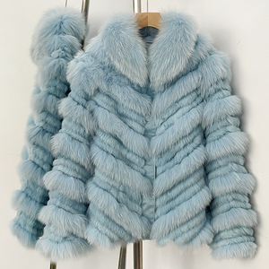 Cappotto da Donna OFTBUY 2025 Autunno Inverno Nuovo in Vera Pelliccia di Volpe e Coniglio, Elegante Giacca Corta Naturale di Alta Gamma, Spessa e Calda, Stile Streetwear - Product Image 5