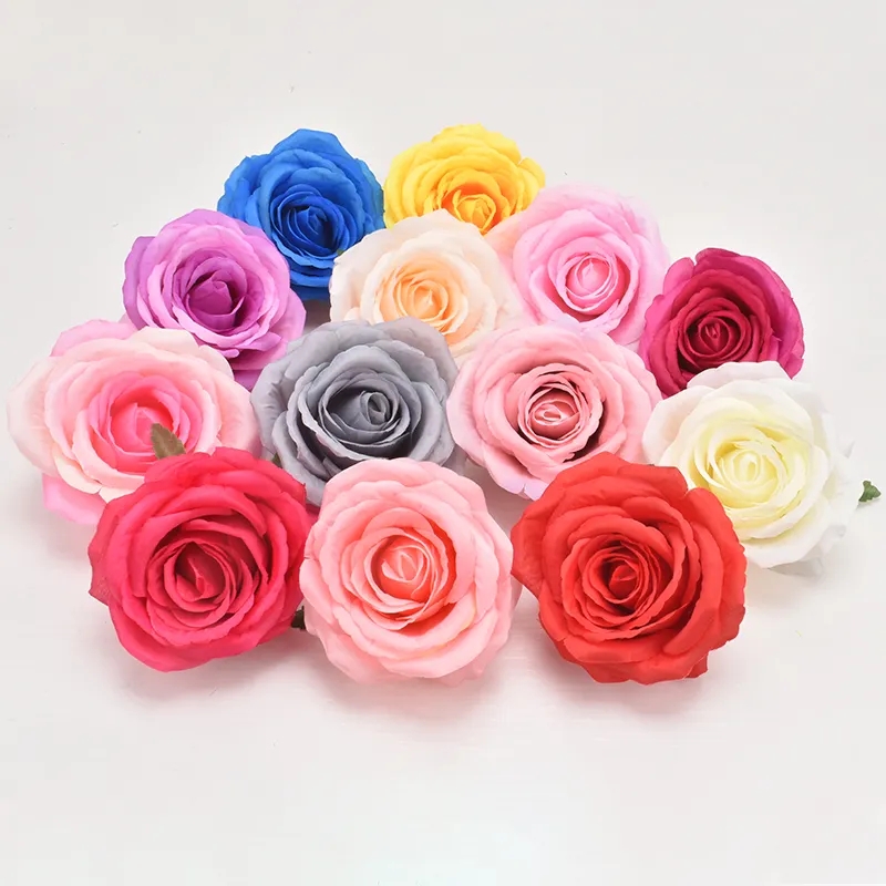 Factory wholesale 10cm red rose flower head for wedding decoration artificial flower