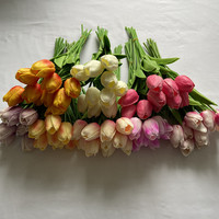 Fleur artificielle en PU, tulipe au toucher réel, pour la décoration de la maison et de mariage, vente en gros