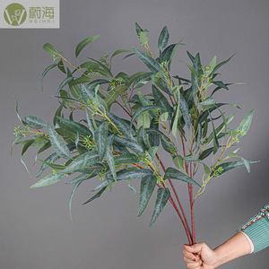 Branches de feuilles d'eucalyptus en soie artificielle 90CM pour DIY, plantes artificielles de Noël, décoration maison, mariage, jardin, aménagement paysager - Product Image 2