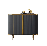 Buffet de salle à manger de luxe italien YSS en noir et or avec buffet moderne en métal, meuble de rangement pour le salon