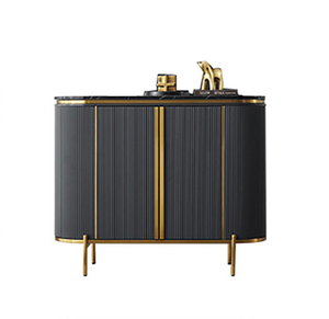 Aparador de <span class=keywords><strong>Comedor</strong></span> Italiano de Lujo YSS en Negro y Dorado con Metal, Moderno <span class=keywords><strong>Buffet</strong></span> para Sala de Estar, <span class=keywords><strong>Mueble</strong></span> de Almacenamiento - Product Image 4