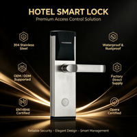 Cerradura Inteligente RFID para Puerta de Habitación de Hotel OEM ODM, Cerradura con Llave de Tarjeta Inteligente y Sistema de Software de Gestión