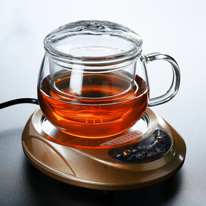 <b>Tea</b> Warmer Glass <b>Mug</b> With Lid Round Base <b>For</b> <b>Tea</b> Ceremony Home Use - Product Image 1