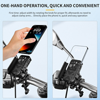 Support de téléphone pour vélo avec ventilateur de refroidissement, support de téléphone pour guidon de vélo avec port de charge, étanche, rotation à 360 degrés