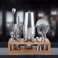 Creation Factory Direct Kit de barman personnalisé Set Shaker à cocktail professionnel Boston en acier inoxydable à sublimation avec support