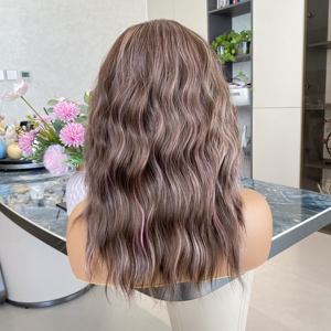 Nouvelle perruque bouclée dégradée brun-rose de 14 pouces, perruque synthétique de haute qualité pour femmes blanches - Product Image 4