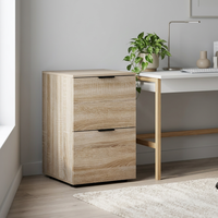 Meuble de classement en bois à 2 tiroirs pour le rangement de dossiers et l'organisation des documents, idéal pour le bureau à domicile