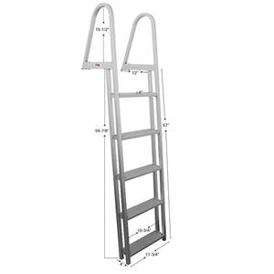 Escalera de Embarque de Aluminio de 4 Peldaños para Barcos, Accesorios Marinos de Alta Calidad FOYO, Escalera de Pontón Desmontable para Piscina - Product Image 1