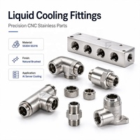 Connecteurs et raccords de refroidissement liquide sur mesure en acier inoxydable et aluminium usinés CNC, perçage et brochage pour serveurs