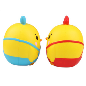 Cute Chicken Silicone <b>Squishy</b> Toy With Overalls Promotional Gift Desk Decor - Product Image 4