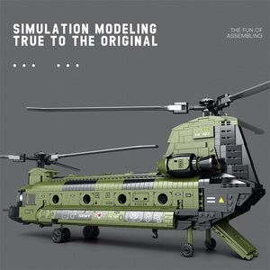 Juguetes RC de Alta Tecnología, Bloques de Construcción de Aviones de Combate CH-47, Ladrillos de Plástico, Escala 1:8, Juguete Educativo para Diversión Unisex - Product Image 5