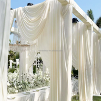 ANNIELU Rideaux plissés bleu marine personnalisés en spandex extensible 4 directions pour la décoration de scène de mariage, de fête ou d'événement