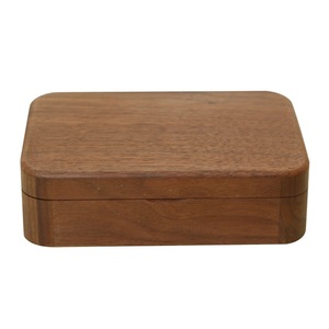 Mini Boxing Ring Wedding Jewelry Display Storage Box Custom Logo Square Wood Ring Box Packaging Walnut Luxury Gift Ring Case