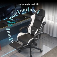 Y2 Ergonomischer Lederstuhl mit Lendenwirbelstütze und Memory-Schaum für Komfort bei Langer Computernutzung, Minimalistisches Modernes Design
