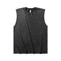 Premium comfortabel wit 100% katoenen gewassen zwaargewicht vest, superzacht, ronde hals, hoge kwaliteit, casual voor heren